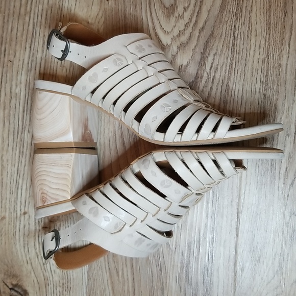 Lucky Brand Natissha Slingback Open Toe Low Tan Block Heel Shoes Size 7 - Picture 6 of 13